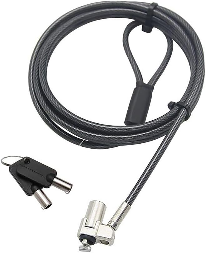 Ultra-Slim 6.5' Laptop Lock Security Locking Key Cable, Anti-Theft, Universal Fit